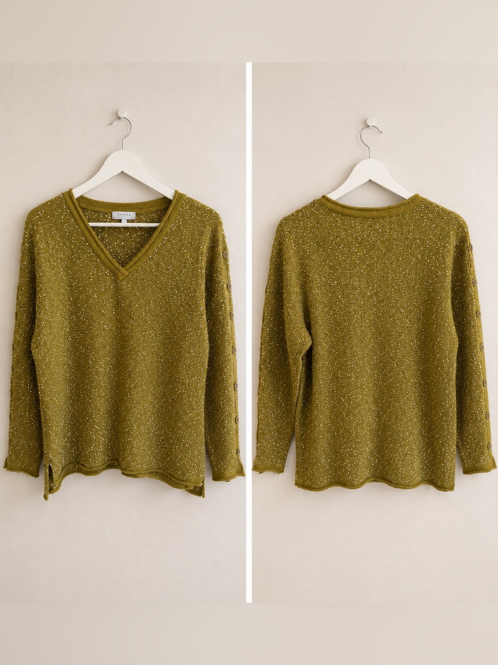 Habitat Olive V-Neck‎ Sweater